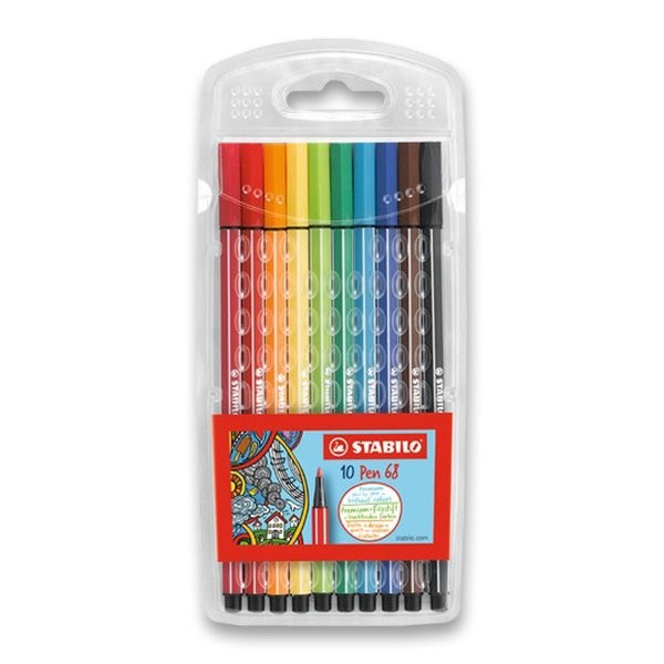 STABILO Pen 68 10 ks Plastov Pouzdro