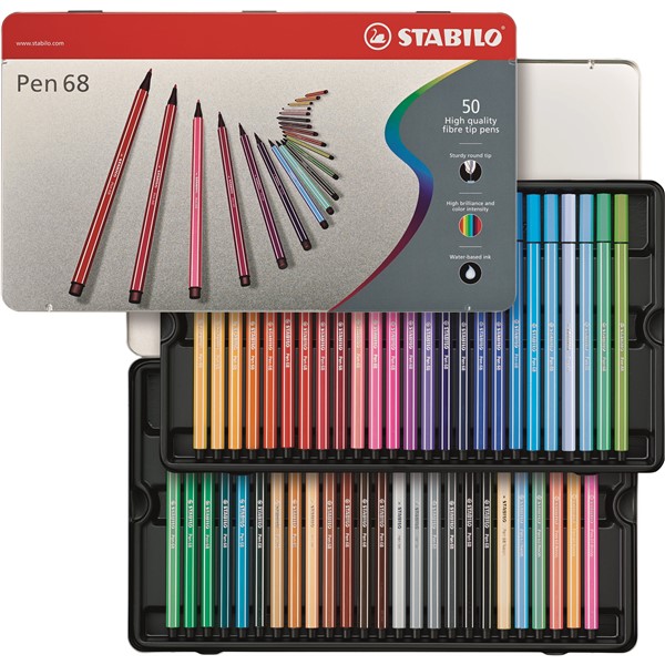 STABILO Pen 68 50 ks Plechov Pouzdro