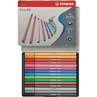 STABILO Pen 68 15 ks Plechové Pouzdro